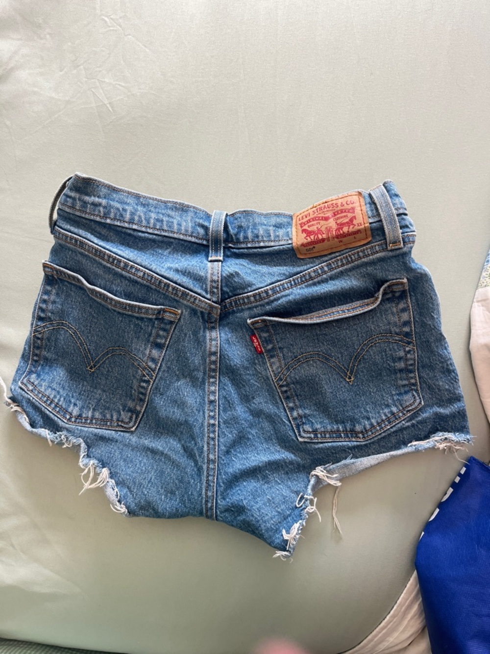 Levi's Vintage Blue Denim Cutoff Shorts with Frayed Hem